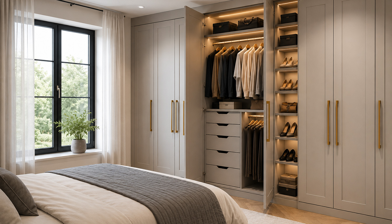 Bedroom with fitted wardrobes